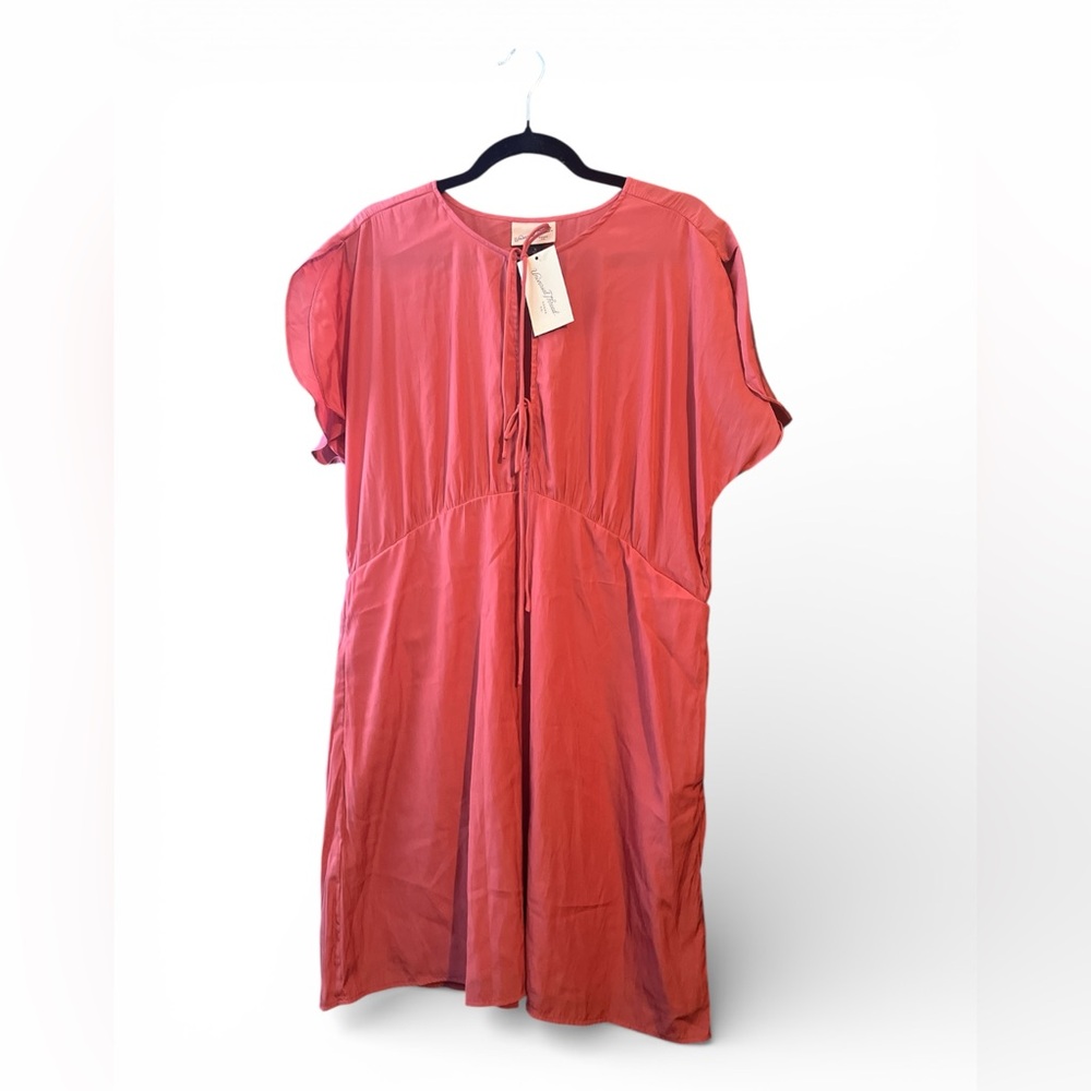Universal Thread Pink Tie-Front Flutter Sleeve Dress w/ Pockets